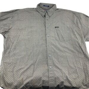 Chaps Ralph Lauren men's shirt XXL olive green / tan geometric block pattern 2XL